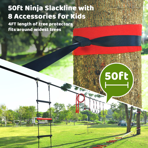 Monkey Bars 50ft Ninja Waio Obstacle Couse Fo Kids With